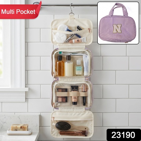 Travel Multi Pocket Toiletry Bag Hanging Cosmetic Makeup Organizer Pouch (1 Pc)