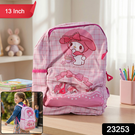 Cute Bow And Bunny Design Backpack  (1 Pc 13 Inch)
