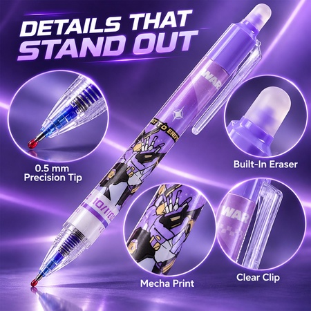 Erasable Gel Pens With Built In Eraser For School And Office Use (12 Pc)