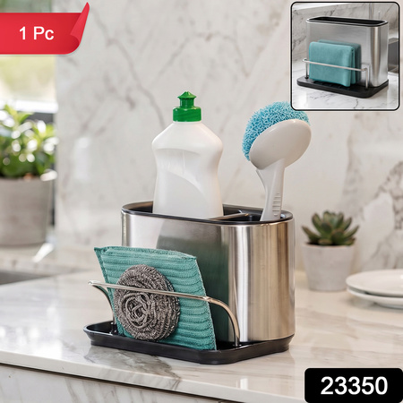 Stainless Steel Sink Caddy Organizer Rack Holder Kitchen Sponge Stand (1 Pc)