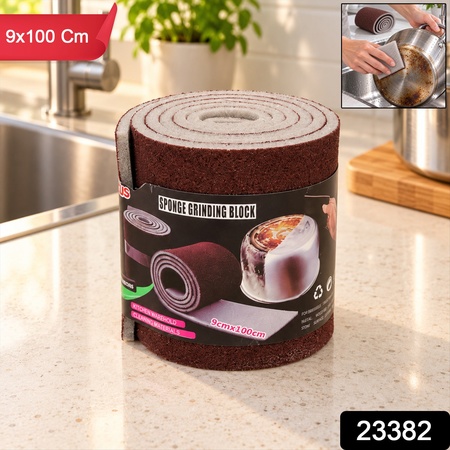Abrasive Sponge Cleaning Roll For Kitchen Pot  Pan Scrubbing (9 X 100 Cm)