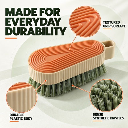 Multipurpose Cleaning Brush With Textured Grip For Shoes And Tiles (1 Pc)