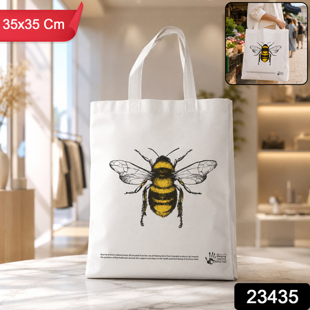 Multipurpose Carry Hand Bag With Bee Print (1 Pc)
