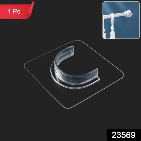 Invisible Self Adhesive Curtain Rod Holder Nail Free Wall Mount Bracket (1 Pc)