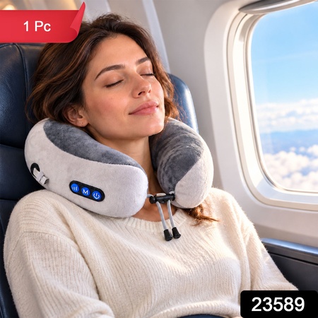 Electric U Shape Neck Massage Pillow With Heat  Usb Charging For Travel (1 Pc)