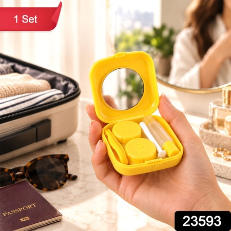 Contact Lens Travel Case Kit With Mirror Tweezers And Applicator (1 Set)