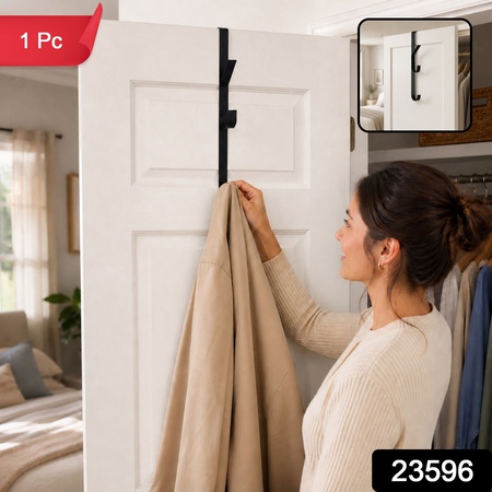 Space Saving Over Door Hook With Multiple Hanging Points For Clothes And Towels