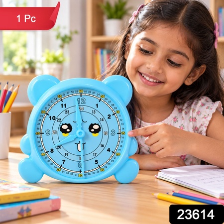 Kids Learning Clock With Movable Hands For Time Reading Practice (1 Pc)