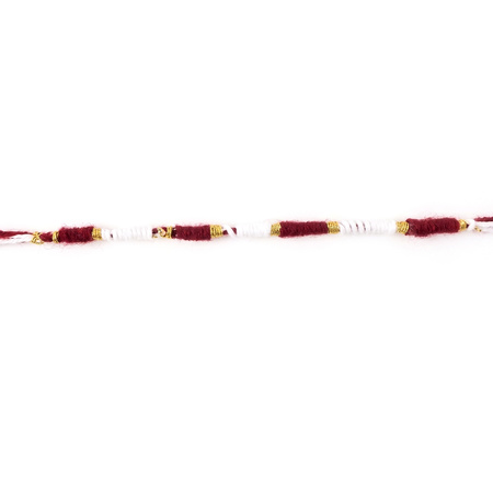 Handmade Red And White Thread Bracelet Rakhi (1 Pc)
