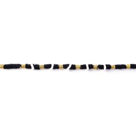 Handmade Black Bracelet Rakhi With White Beads (1 Pc)