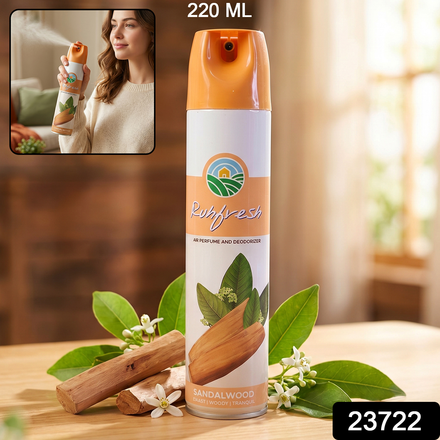 Sandalwood Air Freshener Spray (1 Pc 220 Ml)