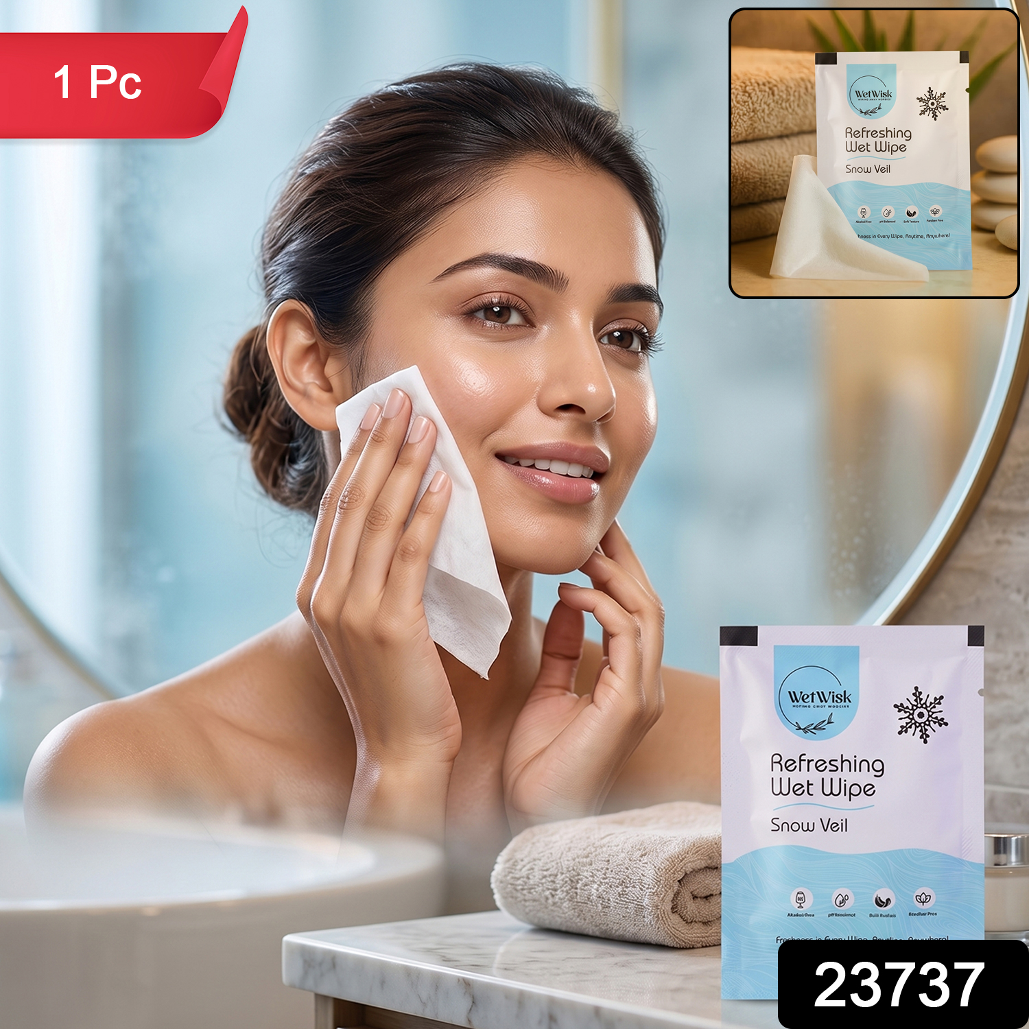 Snow Veil Refreshing Wet Wipes Face Body Hand Cleansing Wipes (1 Pc)