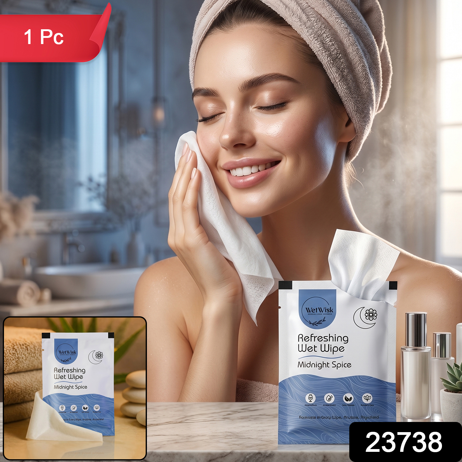 Midnight Spice Refreshing Wet Wipes Face Body Hand Cleansing (1 Pc)
