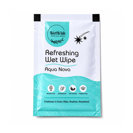 Aqua Nova Refreshing Wet Wipe Fresh Cleansing For Face Hands Body (1 Pc)