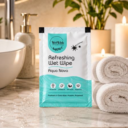 Aqua Nova Refreshing Wet Wipe Fresh Cleansing For Face Hands Body (1 Pc)