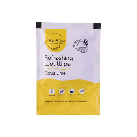 Citrus Lime Refreshing Wet Wipe Fresh Cleansing For Face Hands Body (1 Pc)