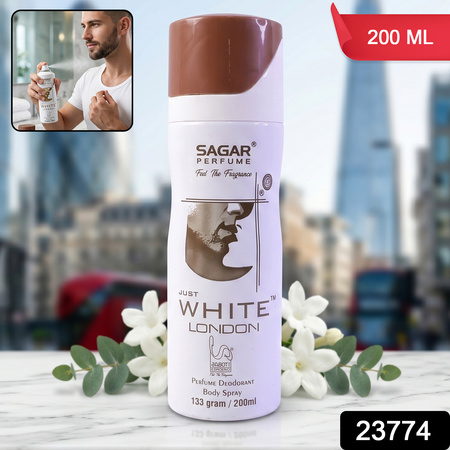 Sagar Just White London Perfume Body Spray Deodorant For Men (200 Ml)