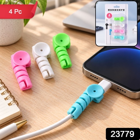 Spiral Silicone Cable Protector Sleeves For Charging Cords And Wires Pack Of 4