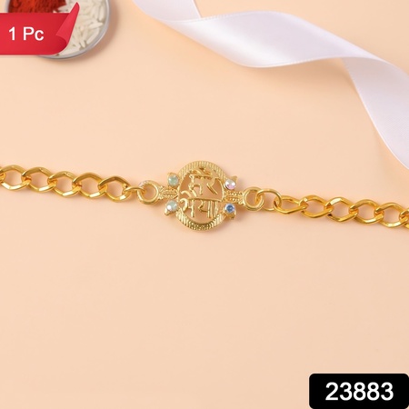 Mere Bhaiya Bracelet Rakhi Gold-plated Chain Rakhi With Stones For Brother (1 Pc)