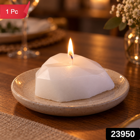 Heart Shaped Diamond Design Wax Candle For Home Decoration  Gifts (1 Pc)