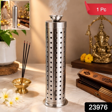 Stainless Steel Covered Agarbatti Incense Stick Holder Stand (1 Pc)