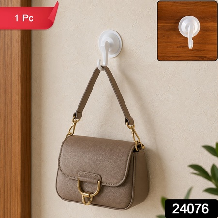 Plastic Round Suction Wall Hook For Bathroom Kitchen And Home Utility (1 Piece)