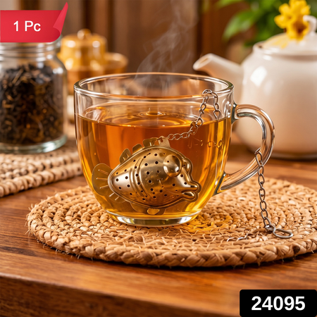 Stainless Steel Fish Shape Tea Infuser With Chain For Loose Leaves (1 Pc)