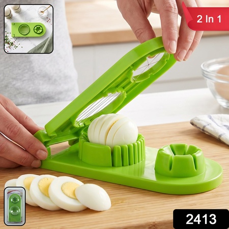 2 In 1 Egg Slicer And Wedger Stainless Steel Wire Boiled Egg Cutter (1 Pc)