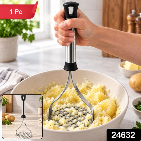 Apex Stainless Steel Potato Masher Pav Bhaji Masher With Grip Handle (1 Pc)
