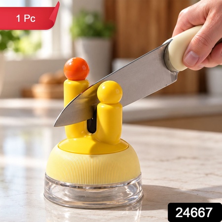Suction Cup Manual Knife Sharpener With V Shaped Slot For Kitchen Use (1 Pc)