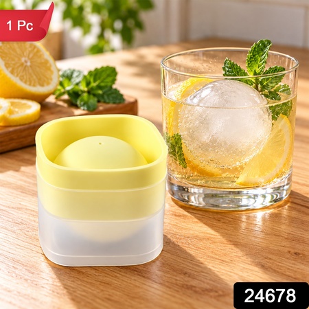 Ice Ball Mold With Removable Lid For Round Drink Ice Cubes (1 Pc)