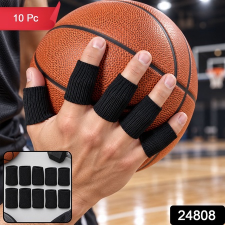 Elastic Finger Support Sleeves With Stretchable Knit For Sports Comfort (10 Pc)