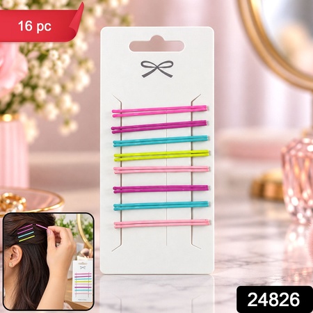 Colourful Metal Hair Pins For Women And Girls (16 Pc)