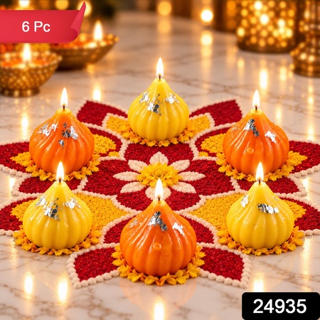 Modak Design Wax Candles For Diwali Ganesh Pooja  Festive Gifting (6 Pc)