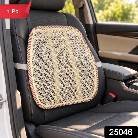 Car Seat Mesh Back Support With Curved Frame  Elastic Strap Backrest (1 Pc)