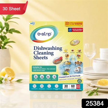 Dishwashing Cleaning Sheets For Dishes Utensils And Cutlery (30 Sheets)