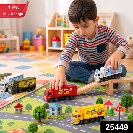 Pullback Container Truck Toy For Kids Indoor Vehicle Play (1 Pc Mix Design)