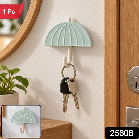 Umbrella Design Self Adhesive Wall Hook For Keys And Small Towels (1 Pc)