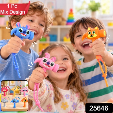 Cartoon Sound Hammer Keychain Toy With Hanging Loop (1 Pc Mix Design)