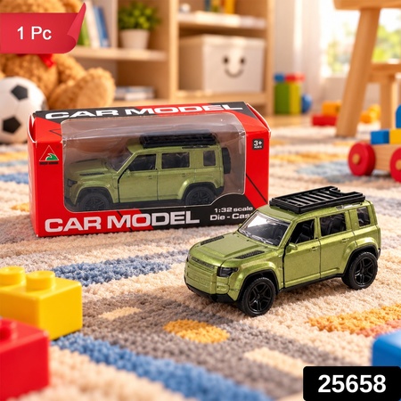 Die Cast Metal Pullback Suv Toy Car With Opening Doors And Roof Rack (1 Pc)