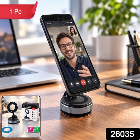 Vacuum Suction Magnetic Phone Holder For Car Dashboard And Office Desk (1 Pc)