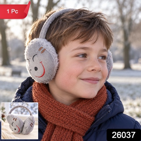 Smiley Plush Winter Warm Ear Muffs For Everyday Cold Weather Wear (1 Pc)