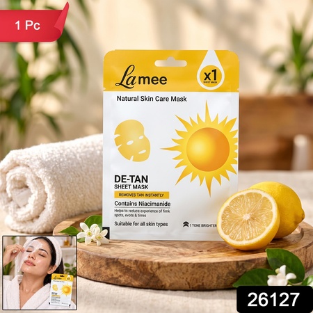 De Tan Facial Sheet Mask With Niacinamide For Hydrating Skin Care (1 Pc)