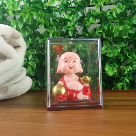 Solar Power Moving Head Buddha Statue Car Ornament (1 Pc Mix Color)