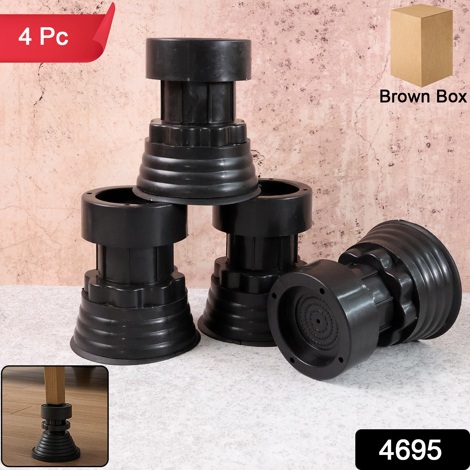 Heavy-duty Adjustable Furniture Stand Washing Machine Stand - (4 Pc Set)