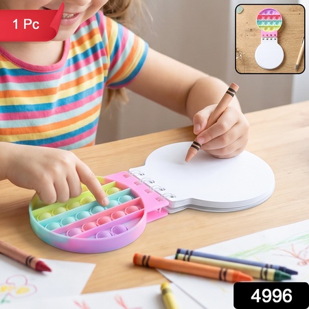 Mini Pop It Diary Fidget Notebook For Kids Rainbow Silicone Bubble (1 Pc)