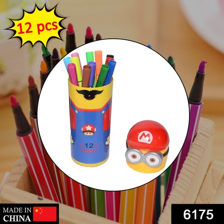 6175 Minions Sketch Pen Set With Attractive Designed Case (Pack Of 12)6175 12pen minions sketch box