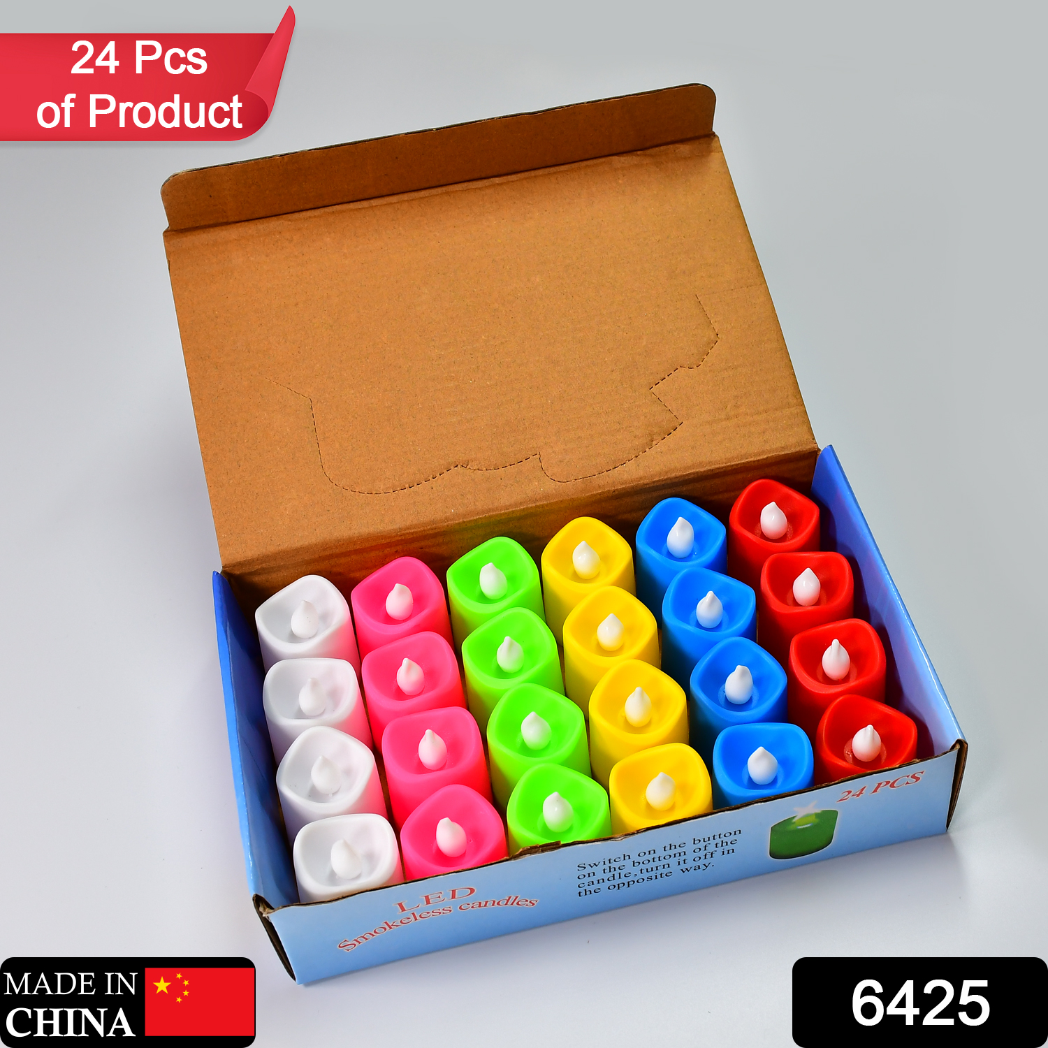 6425 24pcs Festival Decorative - Led Tealight Candles Battery Operated Candle Ideal For Party Wedding Birthday Gifts (Multi Color)