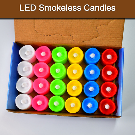 6425 24pcs Festival Decorative - Led Tealight Candles Battery Operated Candle Ideal For Party Wedding Birthday Gifts (Multi Color)