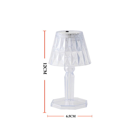 6610 2in1 Transparent Mini Crystal Table Lamp With Reflection Light